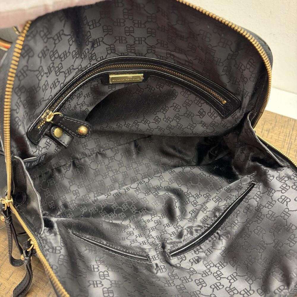 Banana Republic Handbag Black Genuine Leather Purse Doble Handle Classic Preppy - Picture 11 of 13